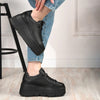 Pantofi Sport Piele Naturala Neagra Lorena 3728-3