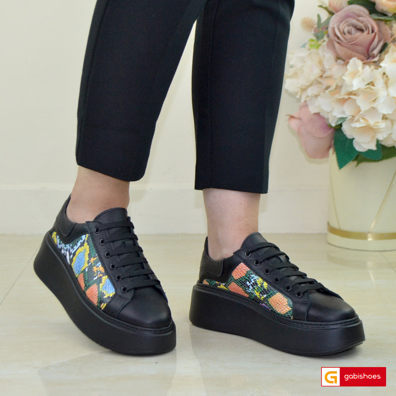 Pantofi Sport Piele Naturala Neagra Lorena 5000-2026