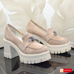 Pantofi Dama Piele Naturala Intoarsa Taupe Vittoria 3690-6