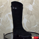 Cizme Dama Piele Naturala Intoarsa Neagra Lorena 4149-1