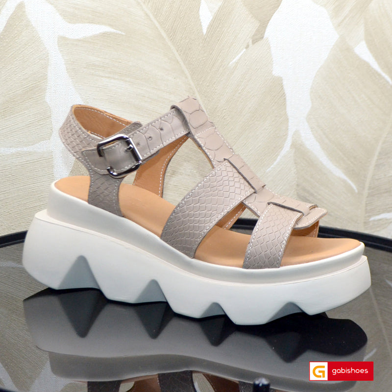 Sandale Piele Naturala Taupe Lorena 3979-1