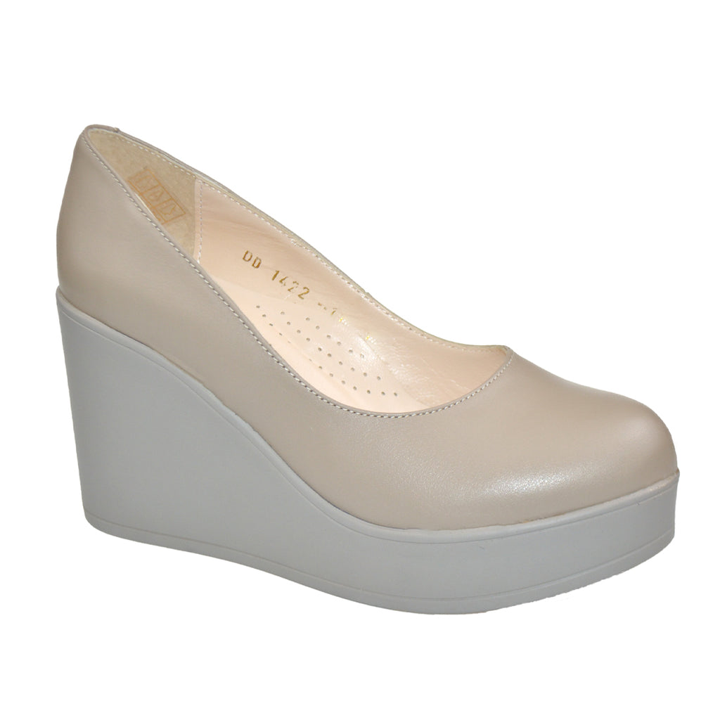 Pantofi Dama Piele Naturala Taupe Sandy 1422-11