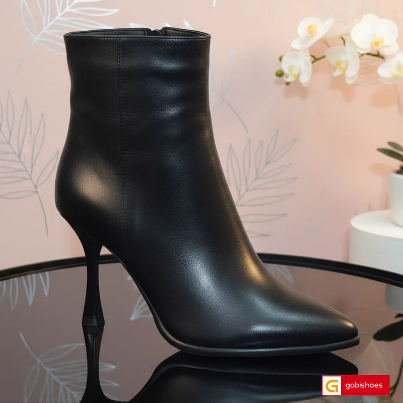 Ghete Dama Piele Naturala Neagra Loredana 4136-2