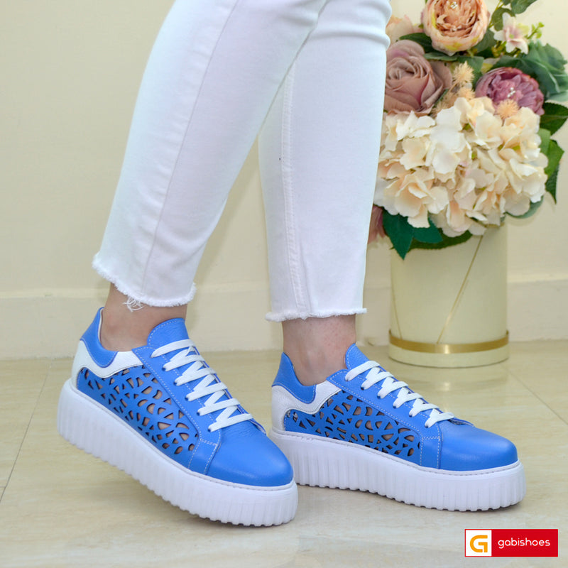 Pantofi Dama Sport Piele Naturala Blue Gabinna 3220-2027