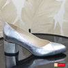 Pantofi Office Dama Piele Naturala Argintie Stefy 3674-3