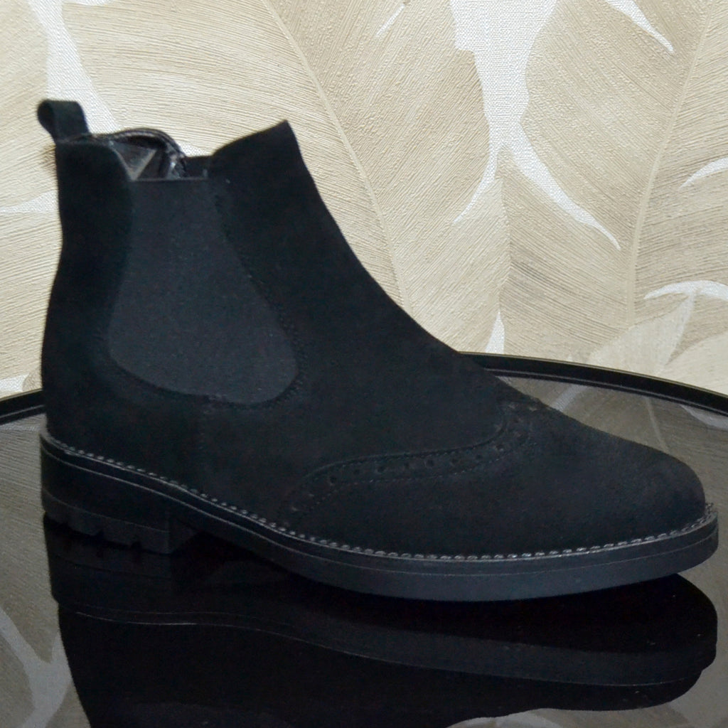 Ghete Barbati Piele Intoarsa Neagra 3037-2