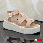 Sandale Piele Naturala Intoarsa Taupe Lorena 3400-2026