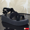 Sandale Piele Naturala Intoarsa Neagra Lorena 3919-3