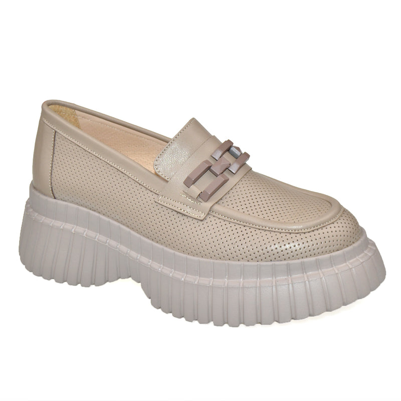 Pantofi Casual Dama Piele Naturala Taupe Lorena 3257-2