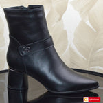 Ghete Dama Piele Naturala Neagra Lorena 4016-1