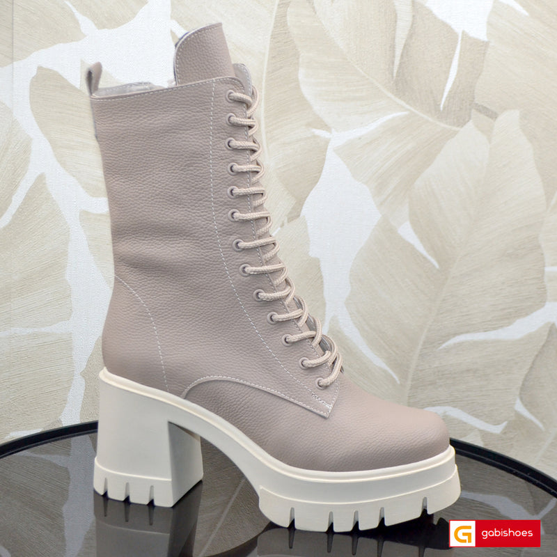 Ghete Dama Piele Naturala Taupe Gabinna 3711-29