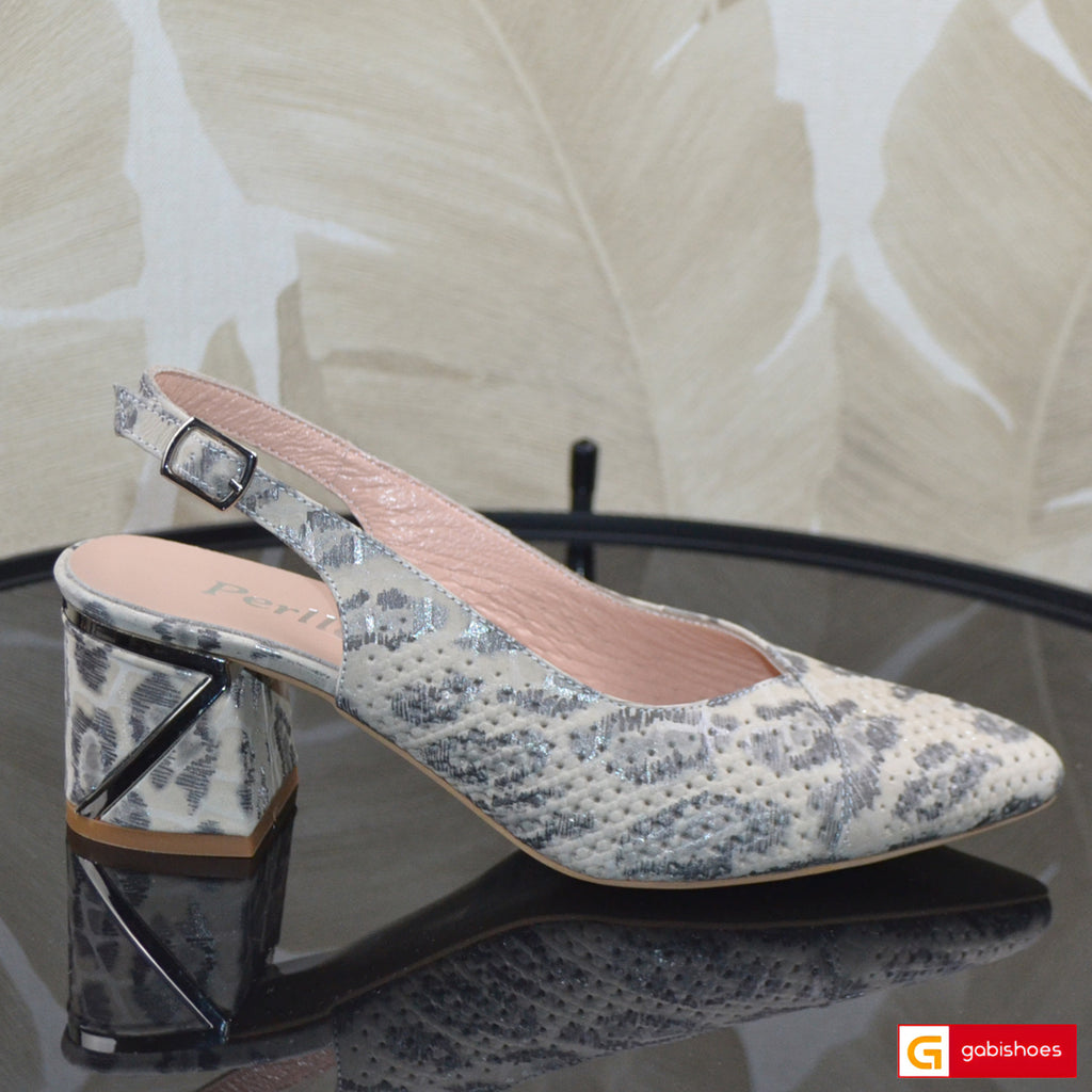 Sandale Dama Office Piele Naturala Bej cu Taupe PERLLA 0441