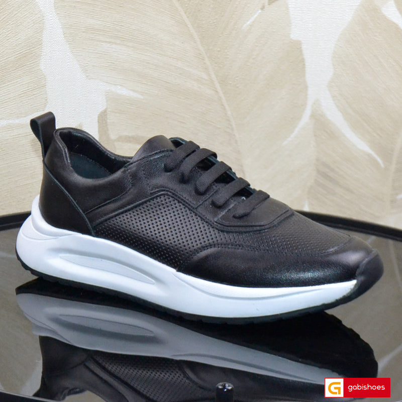 Pantofi Sport Piele Naturala Neagra Gabriela 3462-1