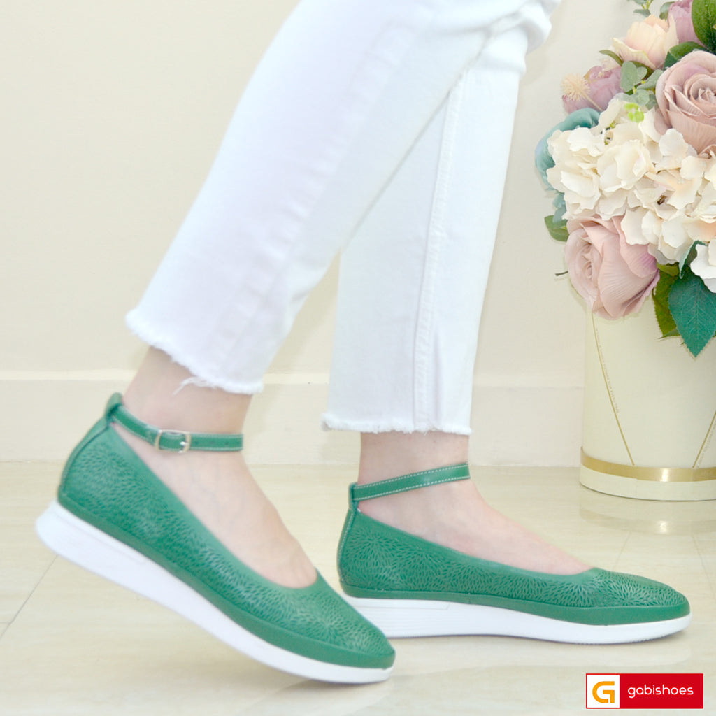 Balerini Piele Naturala Verde Lorena 3779-1