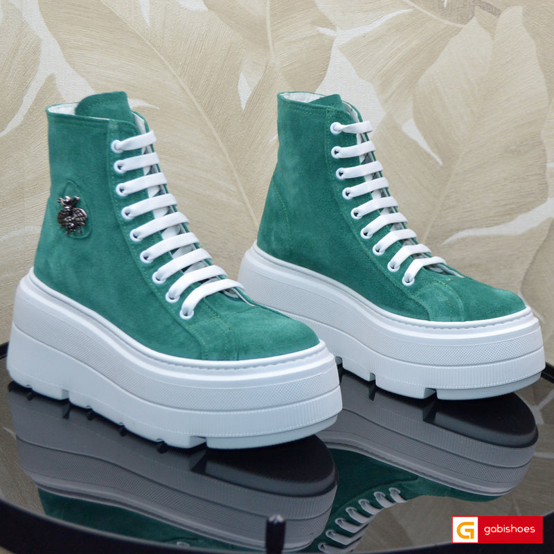 Ghete Sport Dama Piele Naturala Verde Lorena 3517-18