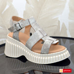 Sandale Piele Naturala Auriu cu Bej Lorena 3400-9
