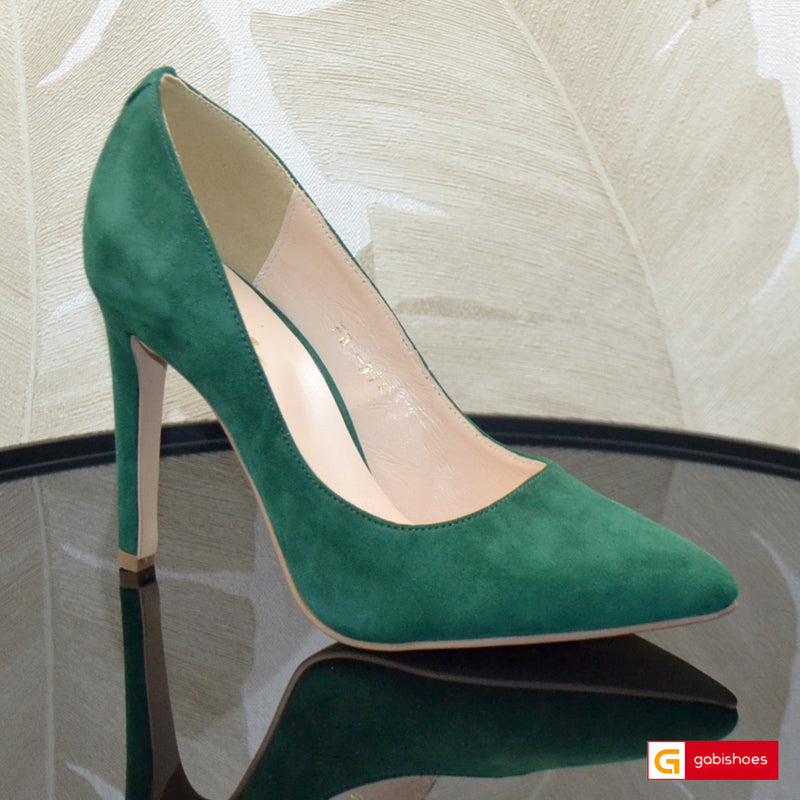 Pantofi Office Dama Piele Naturala Verde Lorena 374-88