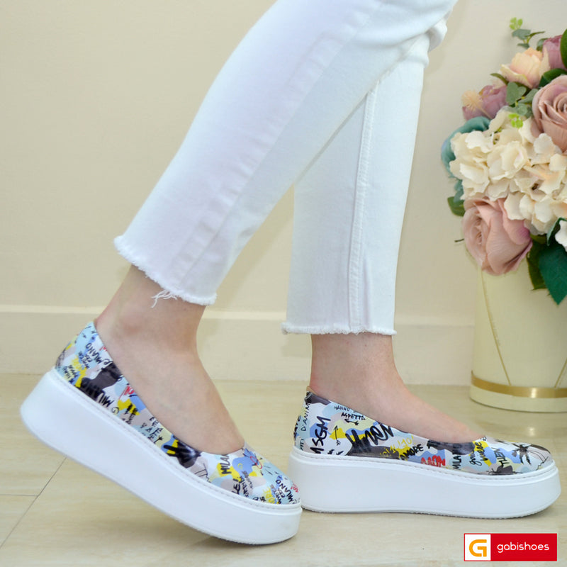 Balerini Piele Naturala Multicolora Gabriela 3146-50