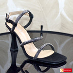 Sandale Dama Office Piele Naturala Intoarsa Neagra PERLLA 1319