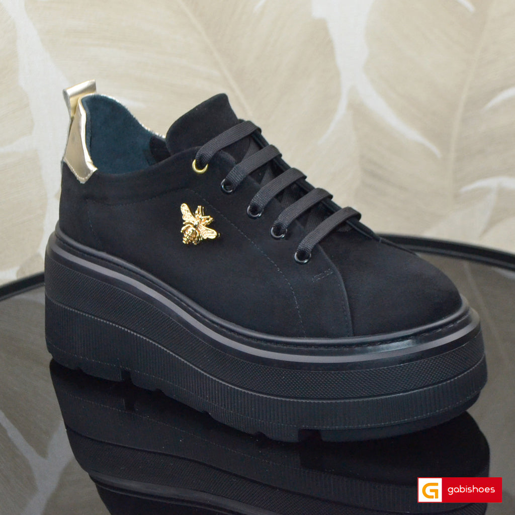 Pantofi Sport Piele Naturala Neagra Lorena 3503-27