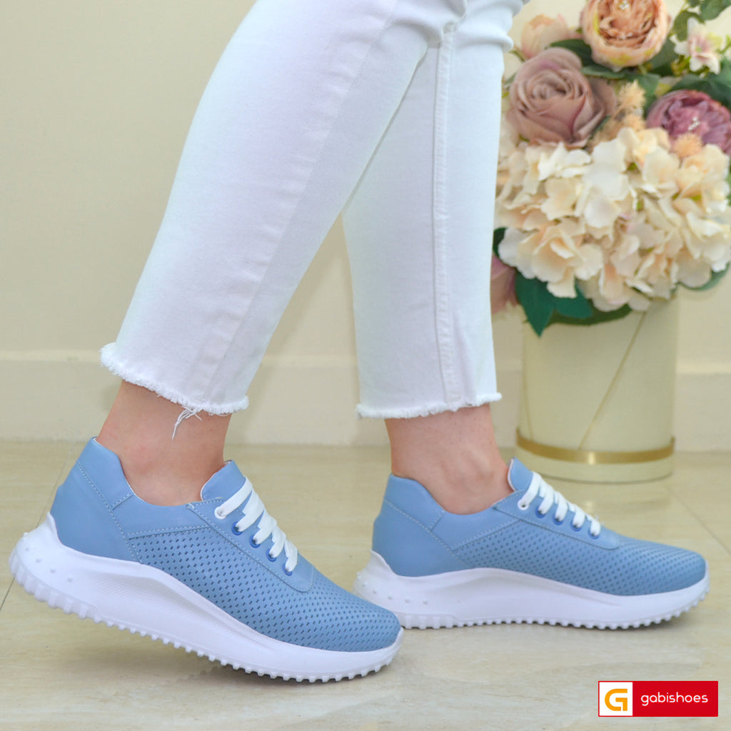 Pantofi Sport Piele Naturala Blue Gabinna 3834-2