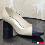 Pantofi Office Dama Piele Naturala Negru cu Bej Lorena 4001-1