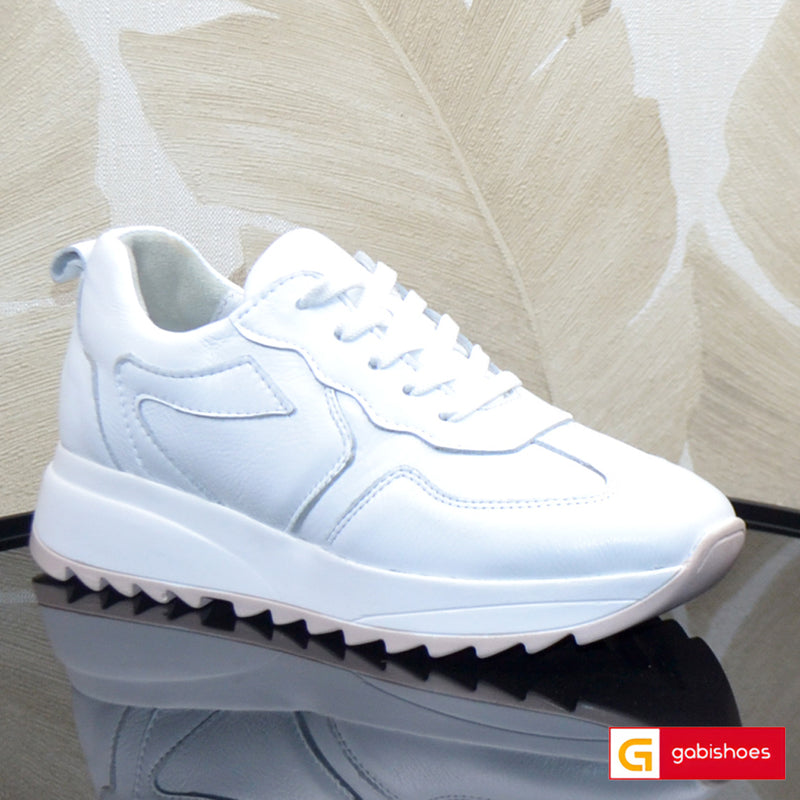 Sneakers Piele Naturala Alba Gabinna 52 ALB