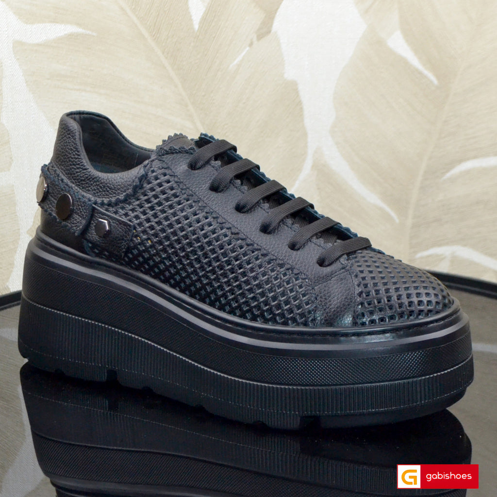 Pantofi Sport Piele Naturala Neagra Lorena 3890-3