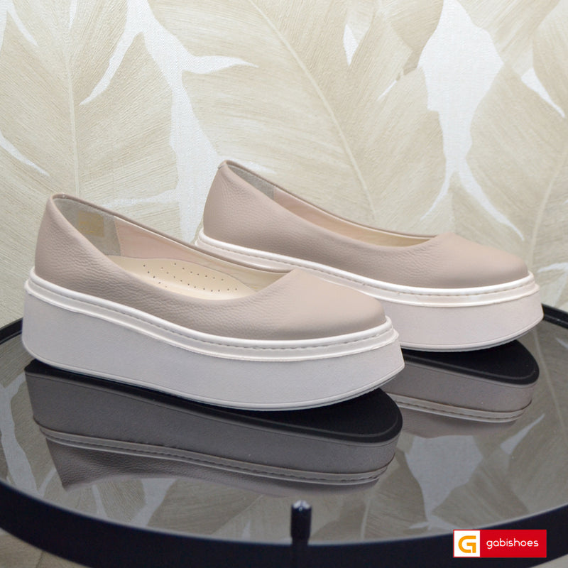 Balerini Piele Naturala Taupe Gabriela 3146-54