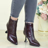 Ghete Office Dama Piele Naturala Lacuita Bordo Lorena 4059-10 S