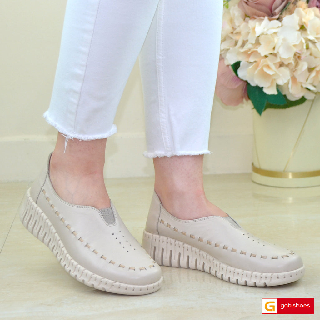 Pantofi Casual Piele Naturala Bej Gabinna 0164-123006