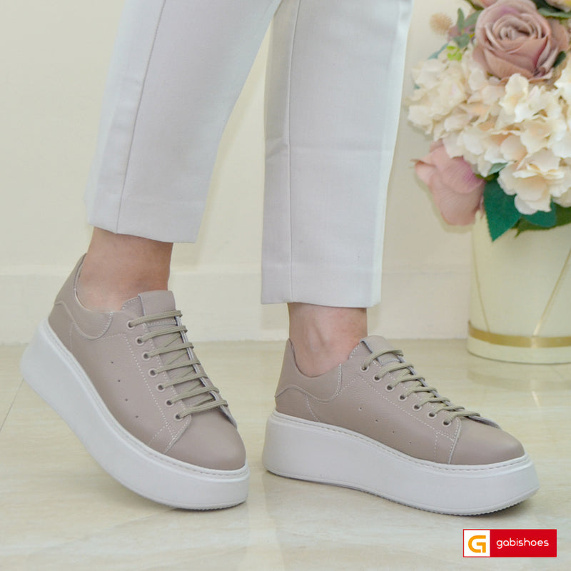 Pantofi Sport Dama Piele Naturala Taupe Lorena 3600-51