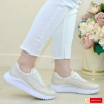 Pantofi Sport Piele Naturala Bej Gabinna 3849-1