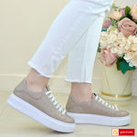 Pantofi Sport Piele Naturala Taupe Lorena 3181-3