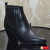 Ghete Dama Piele Naturala Neagra Lorena 4164-1