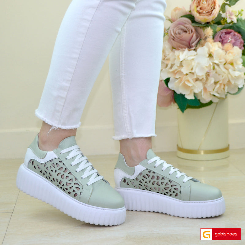 Pantofi Dama Sport Piele Naturala Verde Gabinna 3220-2027