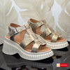 Sandale Piele Naturala Auriu Lorena 3400-3