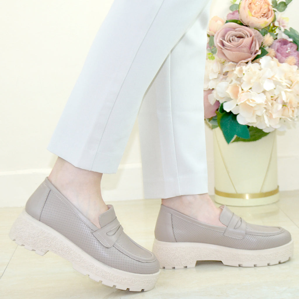 Pantofi Casual Dama Piele Naturala Taupe Lorena 1840-3