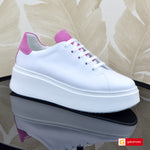 Pantofi Sport Piele Naturala Alb cu Siclam Gabinna 1231-5