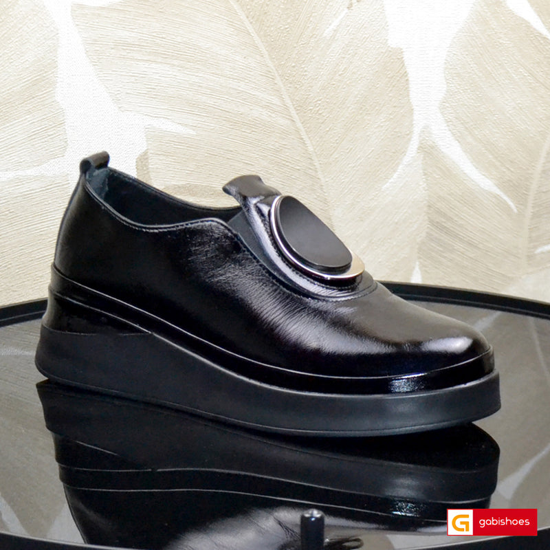 Pantofi Dama Piele Naturala Neagra Gabinna DT6005-3