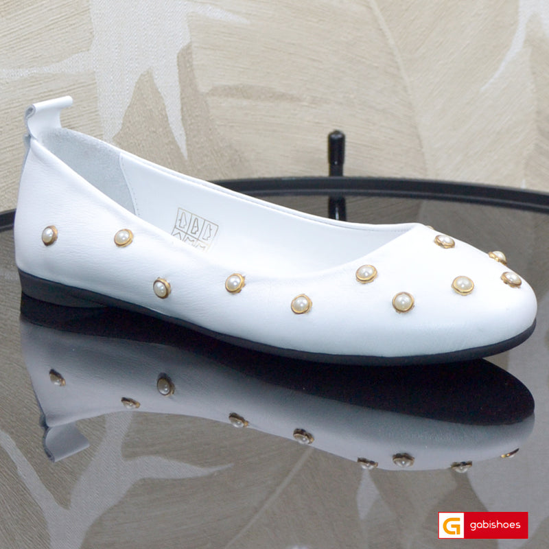 Balerini Piele Naturala Alba Perlla 0164-911614