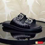 Papuci Barbat Piele Naturala Neagra 3967-2