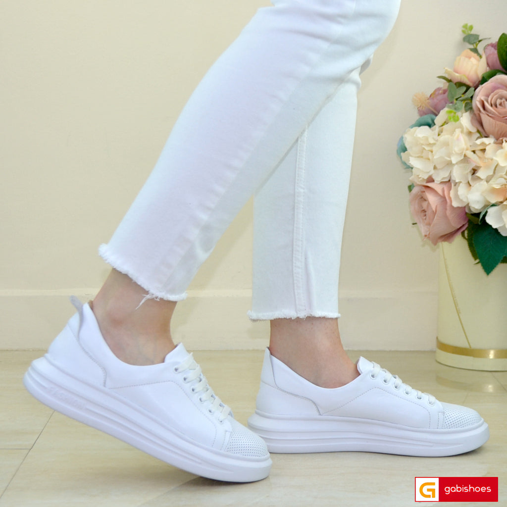 Pantofi Casual Dama Piele Naturala Alba Lorena 3375-2025