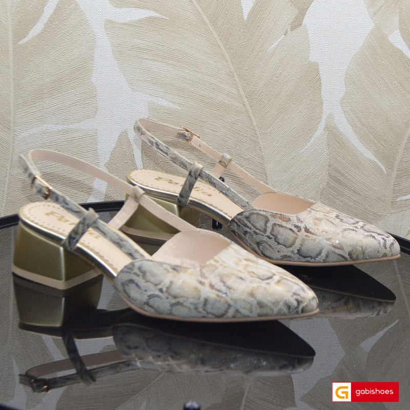 Sandale Office Dama Piele Naturala Aurie Ama 3762-2026