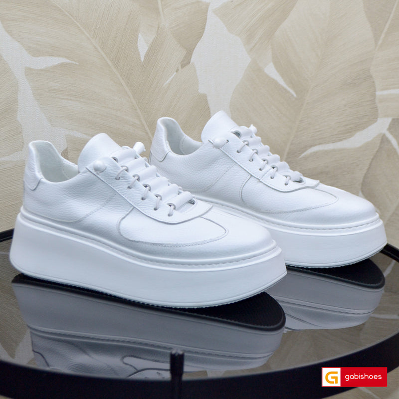 Pantofi Sport Piele Naturala Alba Lorena 4083-1