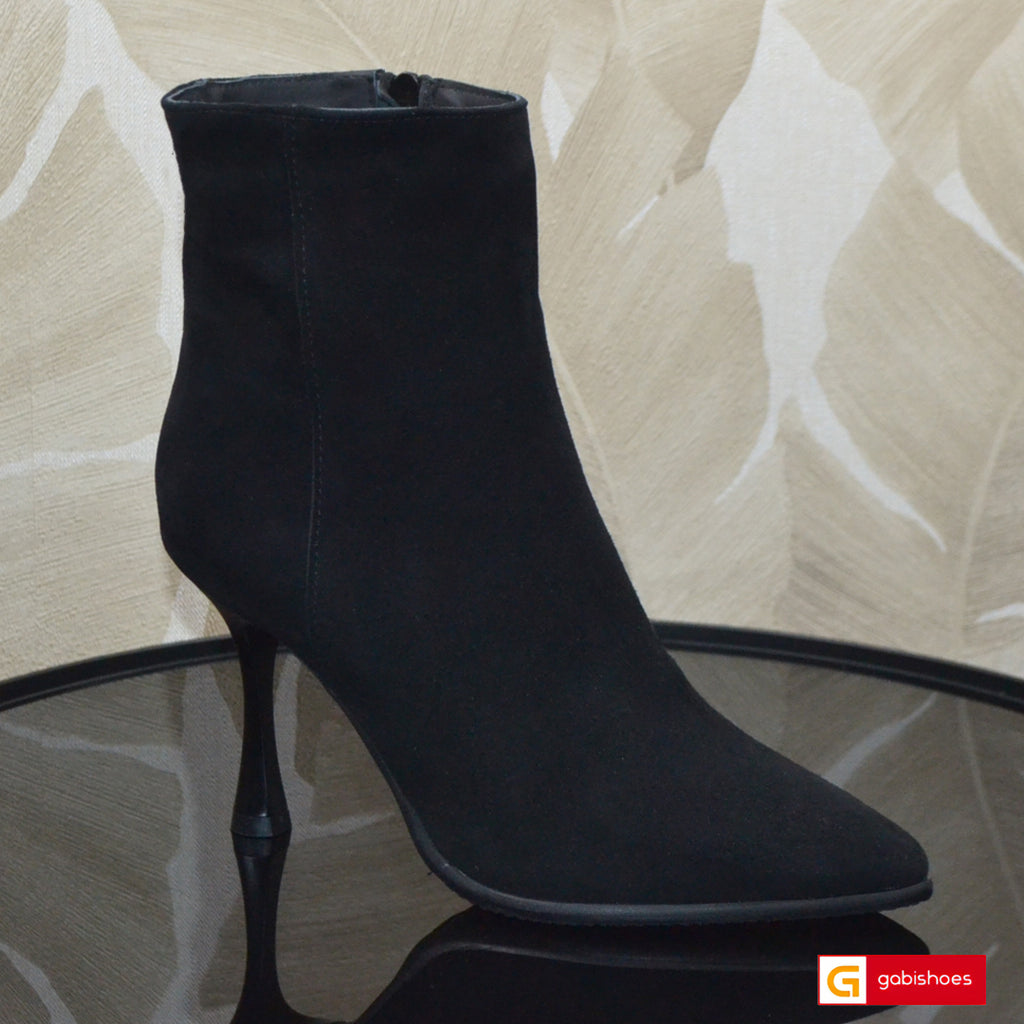 Ghete Dama Piele Naturala Intoarsa Neagra Loredana 4136-1