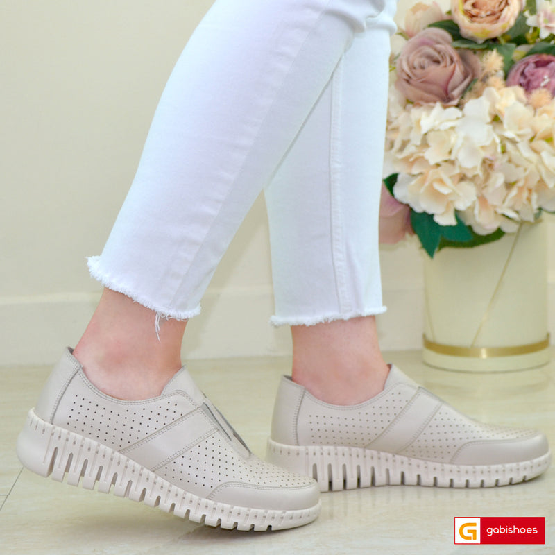 Pantofi Casual Piele Naturala Bej Gabinna 0164-123002