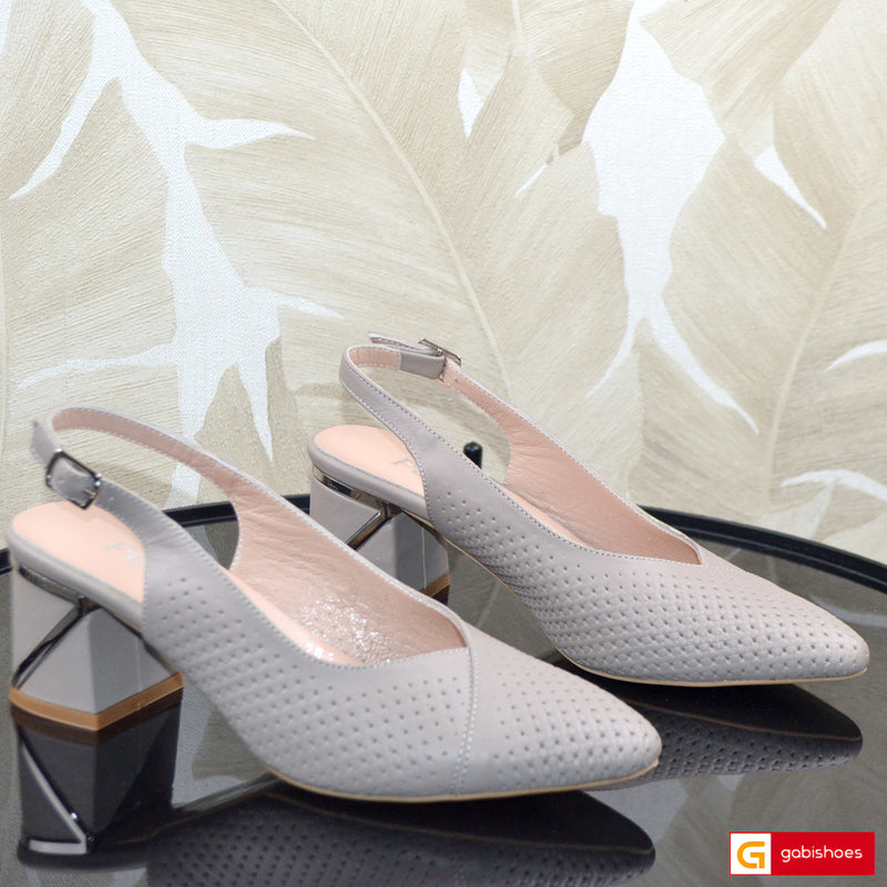 Sandale Dama Office Piele Naturala Taupe PERLLA 0441