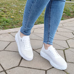 Pantofi Sport Piele Naturala Alba Gabinna 212-612