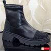 Ghete Dama Streach Piele Naturala si Strchi Negru Gabinna 4108-1
